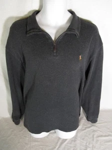 Polo Ralph Lauren Pullover 1/4 Zip Estate Rib Sweater XXL 2XL Gray Men's Pony - Picture 1 of 7