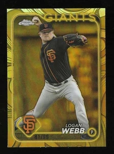 2024 Topps cromo dorado Logan Webb Giants #135 refractor de oro raro Sp 81/99 - Imagen 1 de 2
