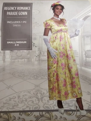 Mujer Pequeño-Med Regencia Romance Desfile Vestido Bridgerton Floral Halloween Disfraz Foto 1 de 4