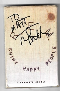 Mike Mills von R.E.M. SIGNIERTE Shiny Happy People Kassette Band Single COA REM - Bild 1 von 5