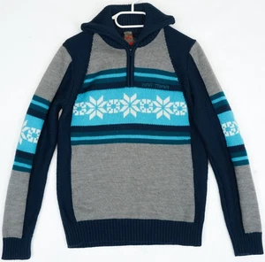 Suéter de Lana Cuello Alto Tejido Azul y Gris Kari Traa Talla M - Imagen 1 de 6