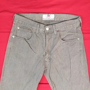 LEVI'S 458 VELLUTO A COSTE GRIGIO W30 L32 MADE IN ITALY VINTAGE PANTALONI VELVET - Picture 1 of 17