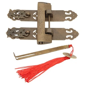 Antique Padlock Handles Set Chinese Style Bronze Color Brass Cabinet Hot. - Picture 1 of 12