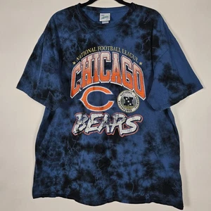Vintage Tubular NFL Chicago Bears Football Tie Dye Mens 2XL Short Sleeve T Shirt - Picture 1 of 6