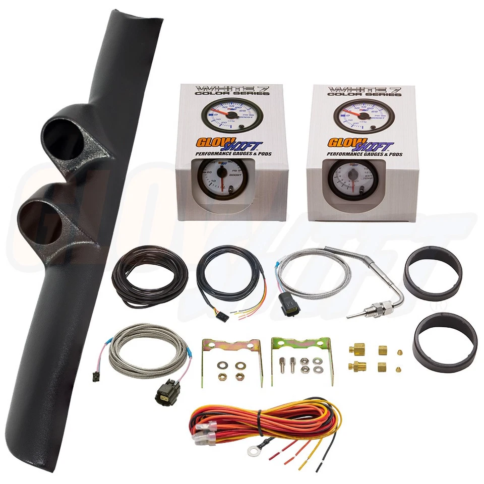 Cápsula de doble pilar GlowShift con medidores W7 Boost Pyro EGT para 94-97 Dodge Ram Cummins Foto 1 de 4