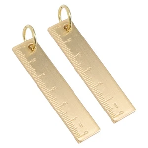 2 Stck. Deko Schlüsselanhänger Lineal Form Schlüsselring Anhänger Keychain Geschenk (gold) - Bild 1 von 12