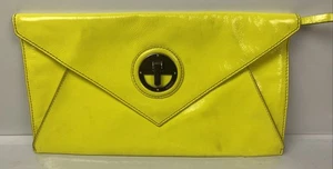 M723 Mimco clutch - Purse Yellow Leather In Good Condition - Imagen 1 de 7
