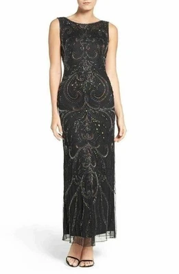 Vestido de malla adornado Pisarro Nights talla 4 negro Foto 1 de 2