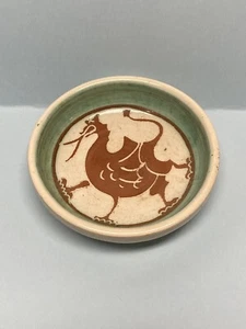 A9929 Snowdonia Pottery Beddgelert Wales Hand Painted DRAGON Trinket Plate - Picture 1 of 5