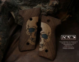 KSD Brand Beretta 92FS, 92A1, 92G, 92D, 96, M9 Compatible Walnut Grip - Picture 1 of 2