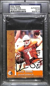 CHRIS SIMMS SIGNED AUTO'D 2000 TEXAS CARD PSA/DNA COA BUCCANEERS LONGHORNS - Picture 1 of 4