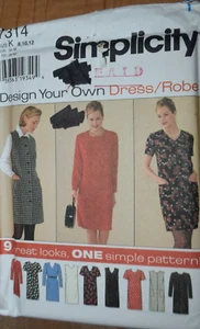 Simplicity 7314 Pattern Misses'/Miss Petite Dress 8 10 12 Uncut - Picture 1 of 1