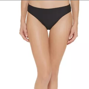 DKNY Mid Rise Full Coverage Bathing Suit Bikini Bottoms Black XS NWT - Picture 1 of 7