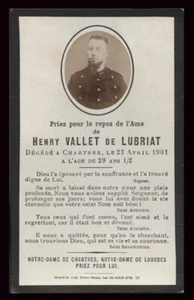 santino luttino militare-avis de deces soldat-sterbebild VALLET DE LUBRIAT 1901 - Bild 1 von 2