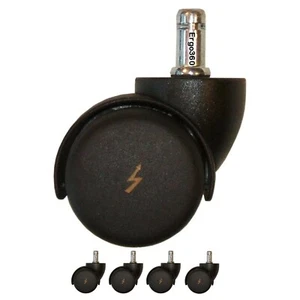 ESD Chair Caster Wheels Hard Tread 5 Piece Set - Picture 1 of 2