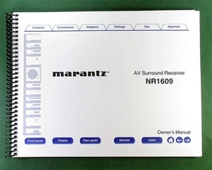 Marantz NR1609 Instruction Manual: 289 Full Color Pages & Protective Covers! - Picture 1 of 1