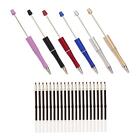 Beadable Pens with Refills DIY Making Gift, Cute Office Supplies, Black Ink