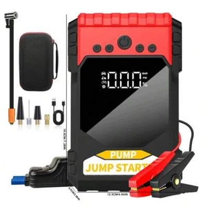 Car Jump Starter & Air Pump,10000mAh Portable Battery for 12V Vehicles,LED Light - Picture 1 of 16