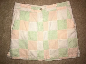 IZOD GOLF Tennis SKORT Size 10 Skirt Attached Shorts Pockets Seersucker Plaid - Picture 1 of 4