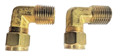 GOULD BRASS 90° COMPRESSION ELBOWS (LOT OF 2) 5/16" COMPRESSION TO 1/4" FNPT - Image 1 of 4