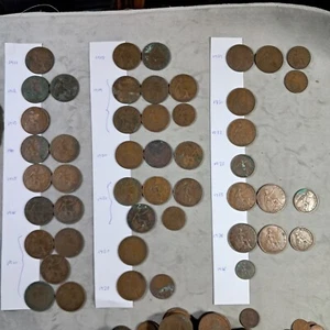 George V, 48x Coins 1911 to 1936. Penny x39, Halfpenny x8, Farthing x1. Worn  - Picture 1 of 16