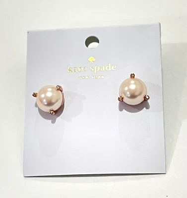 Kate Spade Pearl Stud Earrings Rise And Shine BLUSHMULTI New - Image 1 of 2