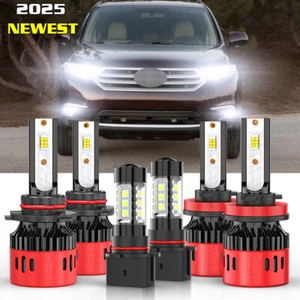 6x LED Headlight High Low + Fog Light bulbs For Toyota Highlander 2011 2012 2013 - Picture 1 of 17