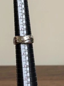 14K Weißgold Crossover Diamant Akzent Ring 4,6 gr Größe 6,75 - Bild 1 von 4