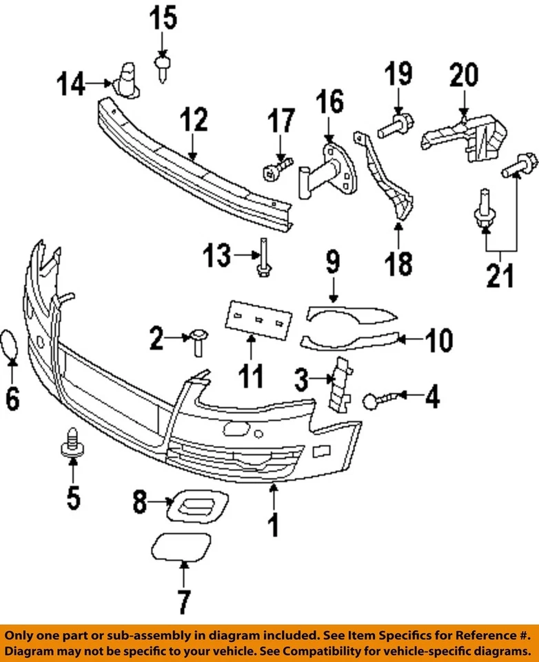 Cubierta de parachoques AUDI OEM 05-08 A4 Quattro 8E0807105JGRU Foto 1 de 1