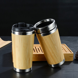 Bamboo Coffee Cup Reusable Thermal Water Mug for Cold or Hot Drinks Eco-Friendly