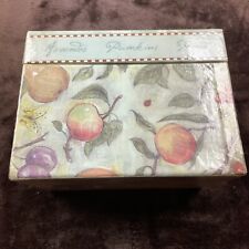 Martin Designs Cardboard Recipe Box/Dividers/Cards Fruit Design Used