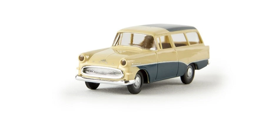 Brekina 20050 - 1/87 Opel Rekord Pi Caravan Beige/Blu-Verde - Nuovo - Immagine 1 di 1