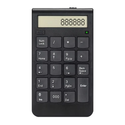 Wireless 2.4G Usb Number Keyboard/Calculator with Digital Display Rechargeable - Image 1 of 4