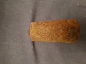 Antique Clock Weight Cast Iron 1050g 100mm tall 50mm Diam Wall Shelf Clock R21 - Picture 1 of 9