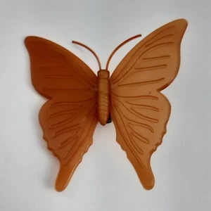 Vintage KD Denmark Ketty Dalsgaard Butterfly Brooch Amber Orange Colour Signed - Picture 1 of 7