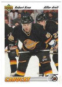 ROBERT KRON 1991-92 Upper Deck French #225 NM-MT NHL Vancouver Canucks