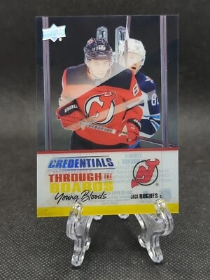 2019 Credentials Through the Boards Young Bloods Jack Hughes #TTBYB-1 Rookie RC - Image 1 of 2