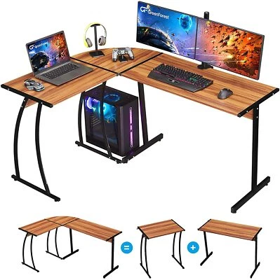 GreenForest L Shaped Gaming Computer Desk 58.1 inch, L-Shape Corner Gaming Table - Image 1 of 4