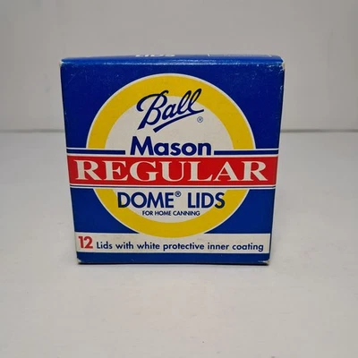 Vtg. Ball Mason Regular Dome Lids 12 lids white protective coating Unopened Box - Image 1 of 4