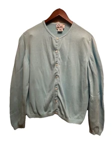 Lily Pulitzer Sweater Women’s X-Large Blue Cardigan Vintage White Buttons Y2K 90 - Picture 1 of 9