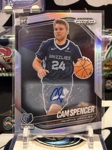 CAM SPENCER 2024-25 PANINI PRIZM BLACK ROOKIE SILVER GRIZZLIES RC AUTO TZ 13D - Picture 1 of 2