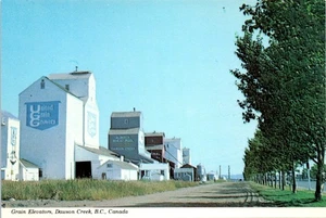 Grain Storage Elevators, Dawson Creek, British Columbia, Canada Postcard - Picture 1 of 2