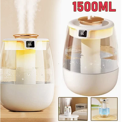 1500ml Humidifiers for Bedroom Large Room Office Cool Mist Air Humidifier Indoor - Image 1 of 4