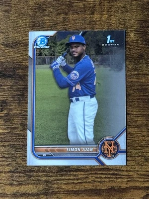 2022 New York Mets Simon Juan Bowman Chrome 1st BOWMAN PROSPECT RC #BCP-170 - Image 1 of 2