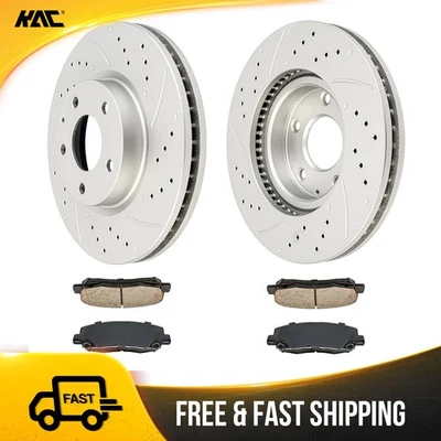 6pc Front Disc Brake Rotors Ceramic Brake Pads Kit for 2013-2016 2017 Mazda CX-5 Foto 1 de 4