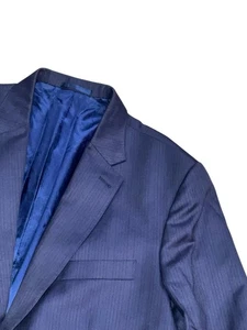 Scabal Herren Bespoke Custom Chirurgen Manschetten Super 180s Blazer Streifen Blau 44 R - Bild 1 von 11