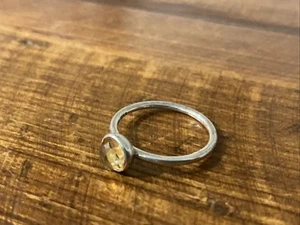 PANDORA - Size 7 Droplet Ring 925 Birthstone Yellow Pre-owned - Picture 1 of 7