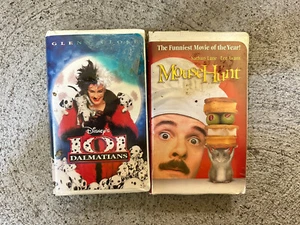 2 VHS Tape Clamshell Case 101 Dalmatians Glenn Close Mouse Hunt Cassette Movie - Picture 1 of 3