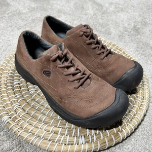 Keen Women’s Presidio Oxford Brown Floral Embossed Suede Nubuck Lace Up Shoes 9 - Picture 1 of 12