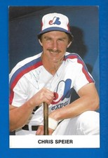 1980's CHRIS SPEIER AUTOGRAPH MONTREAL EXPOS MLB BASEBALL POST CARD POSTCARD